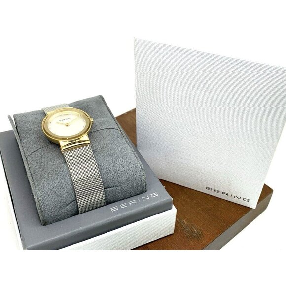 Bering Women's Watch 10126-001 Quartz Silver Dial Two Tone 25mm Petite M… - Picture 3 of 14